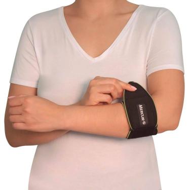 Imagem de Munhequeira e Cotoveleira Mercur para Tennis Elbow Cor Preta Tamanho G/GG 1 Unidade