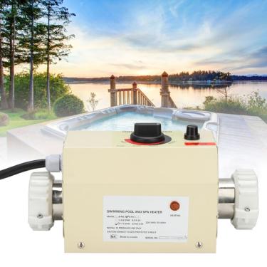 Imagem de Mingzhe 3kw Mini Aquecedor de água Termostato Piscina Massagem Banheira Spa Banho 316 Tubo de Calor Elétrico Aço Inoxidável (Estilo UE)