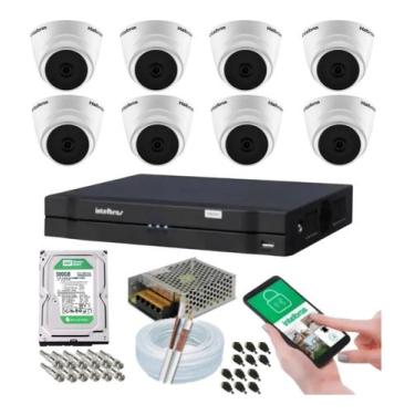 Imagem de Kit 8 Câmeras Dome Intelbras 1120d Dvr 8 Canais Mhdx Full c/hd