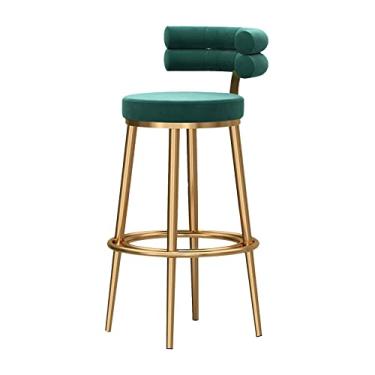 Imagem de Banquetas modernas de veludo, banco de bar de metal dourado 1 peça, bancos de altura de balcão, cadeiras laterais para cozinha, jantar, festa, bar, cadeiras, altura do assento, 65 cm