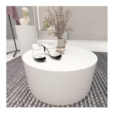 Imagem de Suporte de exibição de pedestal redondo - Rodapé de coluna branca de 80 x 20 cm para decoração de eventos, peças de elevação de lojas de roupas e noivas, ideal para manequim, sapatos e bolsas