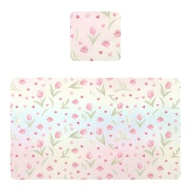 Imagem de Burbuja Jogo americano conjunto de 2, tapetes de mesa de cozinha de PVC, antiderrapantes, resistentes ao calor, à prova d'água, para mesa de jantar, lavável, 30 x 45 cm