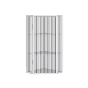 Imagem de Armário triangular montado na parede - porta de vidro para banheiro e cozinha, prateleira de canto que economiza espaço, armário de parede elegante para soluções de armazenamento organizado