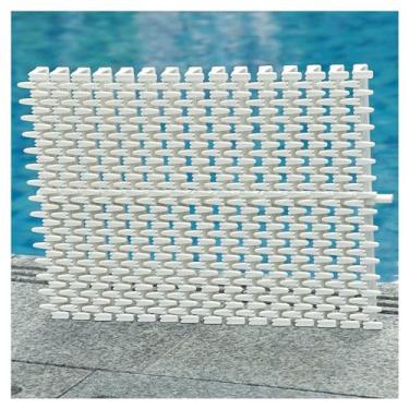 Imagem de Grade de transbordamento de piscina, capa de calha de drenagem de banheiro emendável, grade de ralo de piso de 8 peças para drenagem de água interna e externa (tamanho: 30 x 100 cm)