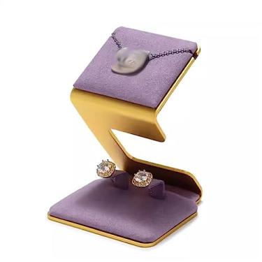 Imagem de Suporte de joias de veludo coberto de colar suporte de exibição pingente organizador de joias suporte de exibição para brinco, suporte de acessórios de pingente para exibição de joias (cor: E)