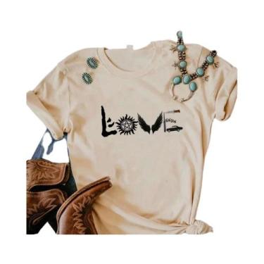 Imagem de Camiseta sobrenatural japonesa em quadrinhos das mulheres, roupa femin