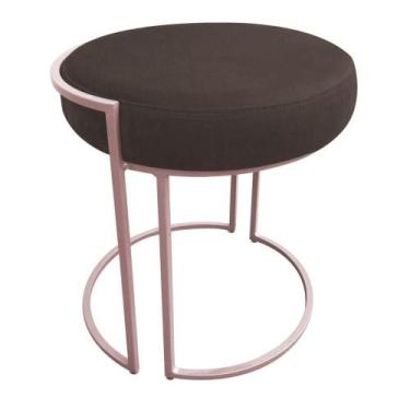 Imagem de Puff Love Suede Base Rose Drossi Marrom - D' ROSSI