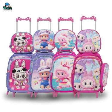 Imagem de Mochila Infantil 50cm com Rodinhas + Estojo e Lancheira Escolar - Toy 