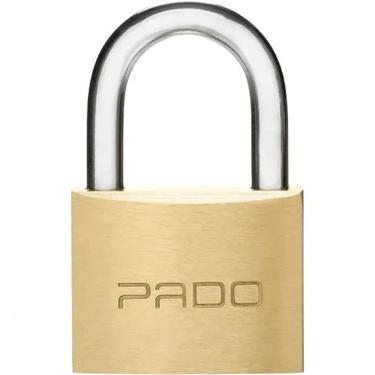 Imagem de Cadeado 40mm com Chave Pado Latão Maciço para Segurança em Portões e Armários Dourado