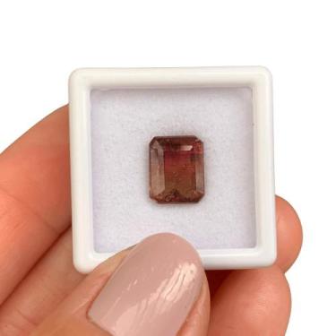 Imagem de Turmalina Bicolor Baguete Retangular 3,43ct - ENE2ESE