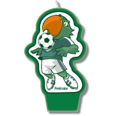 Imagem de Vela Para Bolo de Aniversário Festa Comemoração Futebol Time - Palmeir