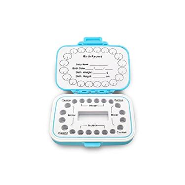 Imagem de Zwbfu Caixa de lembrança para dentes de bebê para bebês Caixa de armazenamento de dentes para crianças Organizador de orte para dentes de bebê Recipiente de cabelo de bebê Chá de bebê e presente de