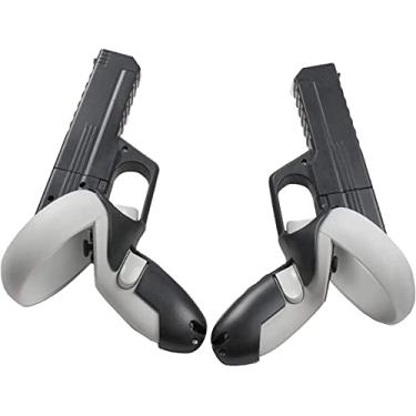 Imagem de aaronmei VR Game Gun Stock Grip Cover Compatível com Quest 2 Controllers, Acessório de Grip VR Pistol-Mold Handle Melhor Experiência de Tiro em Jogos FPS com OQ2 Touch Controller
