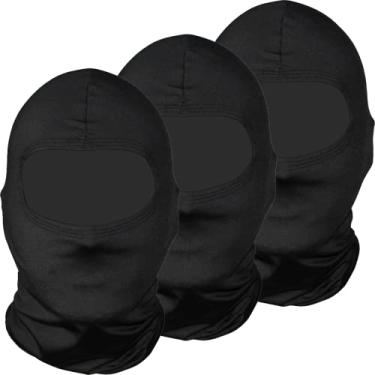 Imagem de Kit 3 balaclavas balaclava touca toca ninja bandana UV50+ Cor:Preto