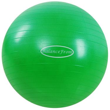 Imagem de BalanceFrom Bola de exercício antiestouro e antiderrapante bola de ioga bola fitness bola de parto com bomba rápida, capacidade de 900 g (48-55 cm, M, verde)