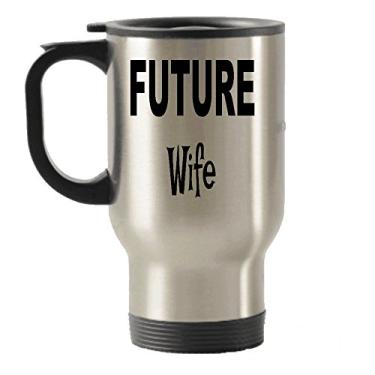 Imagem de Future Wife Gifts – Caneca de viagem Future Godfather – Copos isolados para viagem – Ideias de presente para esposa – ou presente de mordaça – de aniversário para esposa – Adicionar ao conjunto de caixa de presente