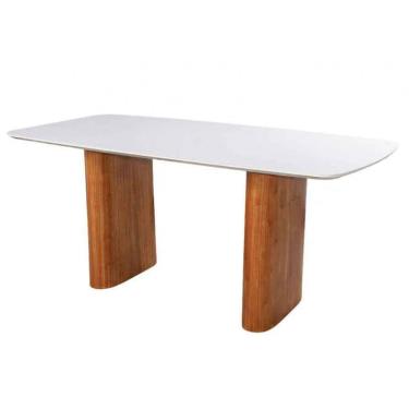 Imagem de Mesa De Jantar Flora Tampo Vidro Laqueado 180x100cm Facilita Decor