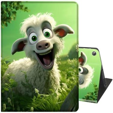 Imagem de Capa para Samsung Galaxy Tab A9 Plus 11 polegadas 2023, capa inteligente de couro PU, suporte ajustável com hibernar e despertar automáticos, para tablet Galaxy A9 Plus, ovelha fofa