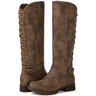 Imagem de GLOBALWIN Botas femininas acolchoadas na altura do joelho com tiras para mulheres, 21yy10 Camel5, 35