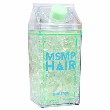 Imagem de Garrafa copo squeeze Gel canudo congelante bico Verde 400ml - LEVA PRA