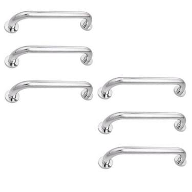 Imagem de Alça Barra de Apoio 30cm Inox Kit 6 Unidades Acessibilidade Idoso Cade