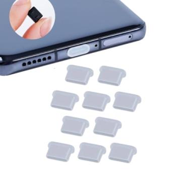 Imagem de Kit 10 Protetor de entrada USB C anti poeira Tampa proteção celular e notebook (Transparente)