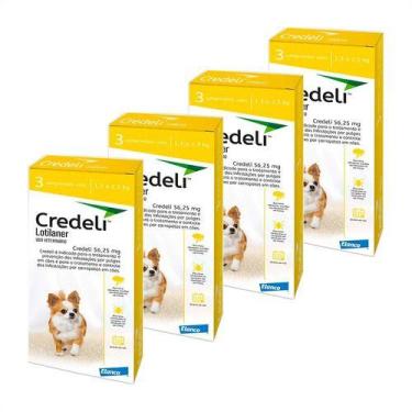 Imagem de 4 Credeli Antipulga Carrapato 56,25mg 1,3- 2,5kg 03 Cpr - Elanco