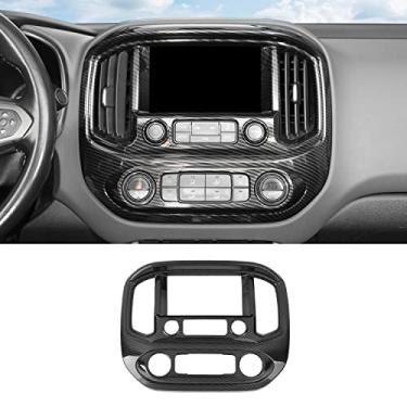 Imagem de RT-TCZ Console central de fibra de carbono navegação multimídia painel GPS acabamento capa decoração adesivo acessórios interiores para Chevrolet Colorado 2014-2023, para GMC Canyon 2014-2022