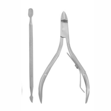 Imagem de Kit Alicate e Espatula Inox para Cutículas Melissa Pro - Aqui tem Guri
