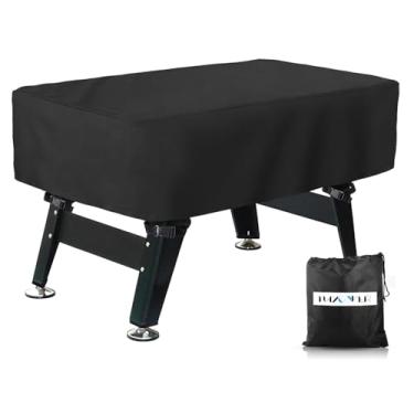 Imagem de Capa para mesa de futebol de futebol ao ar livre HAYCOVER impermeável à prova de poeira universal polo cadeira de café bilhar jogo quarto capa preta 300D Oxford tecido 63 x 45,3 x 19,7 polegadas