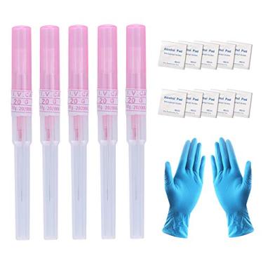 Imagem de ZS Agulhas de piercing de cateter – Kit de agulhas de cateter IV, agulhas de piercing de nariz de orelha, 14G, 16G, 18G, 20G Kit de piercing corporal