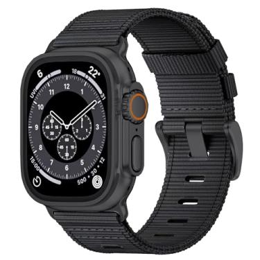 Imagem de Pulseira de relógio de nylon para Apple Watch Ultra 2 de 49 mm, 46 mm, 45 mm, 44 mm e 42 mm (série 1 2 3), pulseiras masculinas respiráveis para Apple Watch Ultra, 10/9/8/7/6/SE/5/4/3/2/1