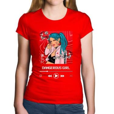 Imagem de Baby Look Algodão Dangerous Girl - Foca na Moda, Vermelho, G
