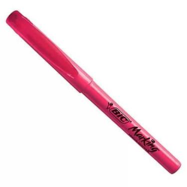 Imagem de Pincel Marcador de Texto Fluorescente Bic Marking Ponta Chanfrada 1.5 3.5mm Rosa - 1 Unidade