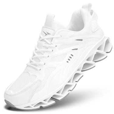 Imagem de Tênis de caminhada masculino moderno com cadarço casual tênis de corrida atlético Zapatillas para Hombre, Branco, 41