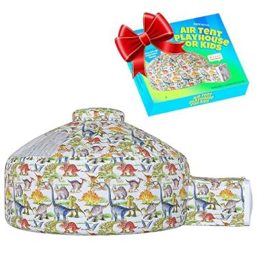 Imagem de Skywin Inflatable Air Tent for Kids (77” x 50”), Perfect for Social or Solo Imaginative Play, Blow Up Tent, Sets Up and Stores Away in Seconds, Toddler Playhouse (Fan NOT Included) (Dino Adventure)