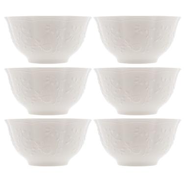 Imagem de Jogo 6 Bowl Tigela De Cerâmica New Bone Butterfly Flower Borboleta Flores 14cm Lyor
