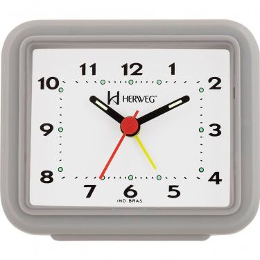 Imagem de Relógio Despertador Quartz Alarme Forte Cinza - Cinza
