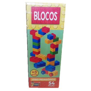 Imagem de Blocos De Montar Coloridos - 54 Peças