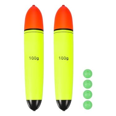 Imagem de YELARXI Boias deslizantes de pesca, boias de espuma EVA com contas de peixe, flutuação de 100 ml, adequada para poleiro, carpa, rolhas, água salgada, água doce (pacote com 2, vermelho/amarelo)