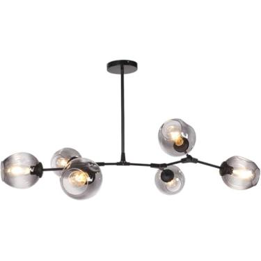 Imagem de Lustres Moleculares Modernos De 6 Cabeças Sombra De Vidro Nórdico Magic Beans Island Luzes Pendentes De Teto Para Sala De Estar Sala De Jantar Quarto, A