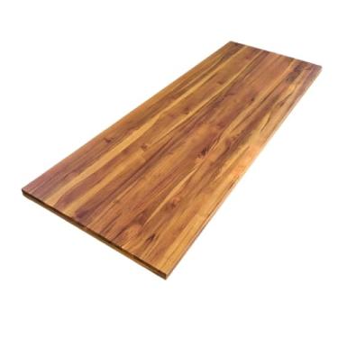 Imagem de Tampo Madeira Engrossado Teca Maciça Verniz 4cm Escritorio Setup Bancada Mesa Tampa Teka Meligna (Verniz Mel, 140x50cm)