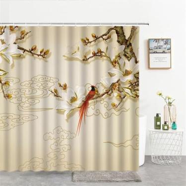 Imagem de Cortina de chuveiro Cortinas de banheiro Impressão Floral Tecido Banheira Decoração,2938L,W90xH180cm