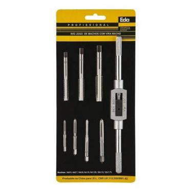 Imagem de Kit Jogo Macho Vira Macho Manual 8 Peças M3 A M12 Eda 9vd