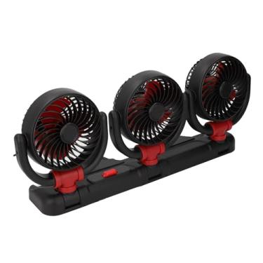 Imagem de AUNMAS Triple Head Fil Com Porta -telefone para Carro, Velocidade Portátil Speed Ajustável Ventilador de Painel de Carro Com Plugue de Isqueiro para Veículos, Trailers, SUVs (24V)