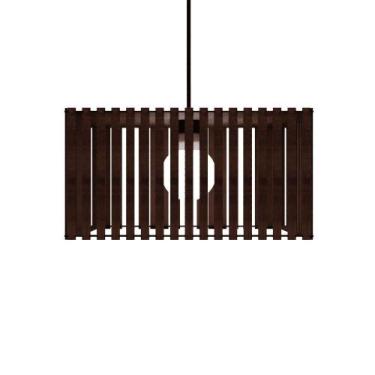Imagem de Luminária Pendente Barcelona Modelo Ripado - Marrom - LENOBRE