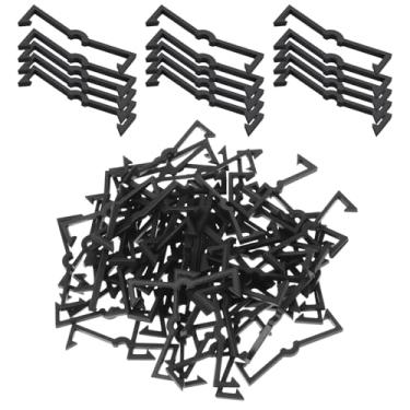 Imagem de Bremorou 100 peças de clipes para quadro de pegboard de plástico preto, fechaduras de gancho para impedir que os ganchos caiam, organização segura, suportes de placa de fixação, retentores