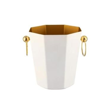 Imagem de Baldes de gelo para casa vinho champanhe balde aço inoxidável gelo comercial bar cerveja manter frio (branco)