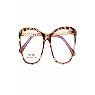 Imagem de Armação Óculos de Grau Feminina Gatinho Sophia Animal Print - Palas Ey