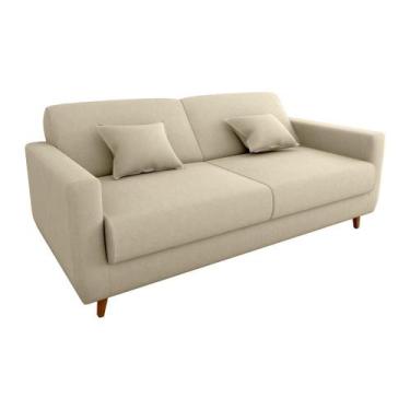 Imagem de Sofá Cama Emília 2 Lugares 190cm Azul Matrix, Suede Bege
